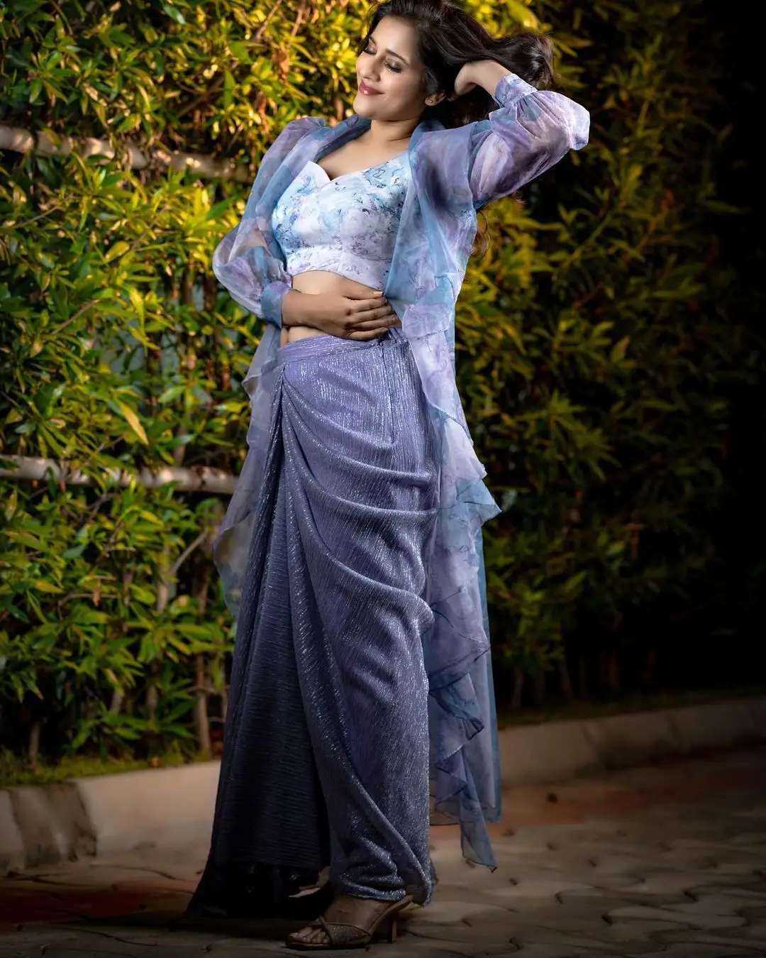 Rashmi Gautam Stills in Blue Lehenga Choli